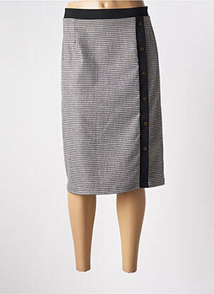 Jupe mi-longue stretch gris FRANCE RIVOIRE femme
