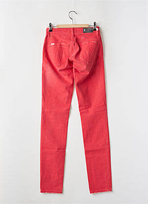 Jeans coupe slim effet usé délavé taille basse rouge SALSA femme