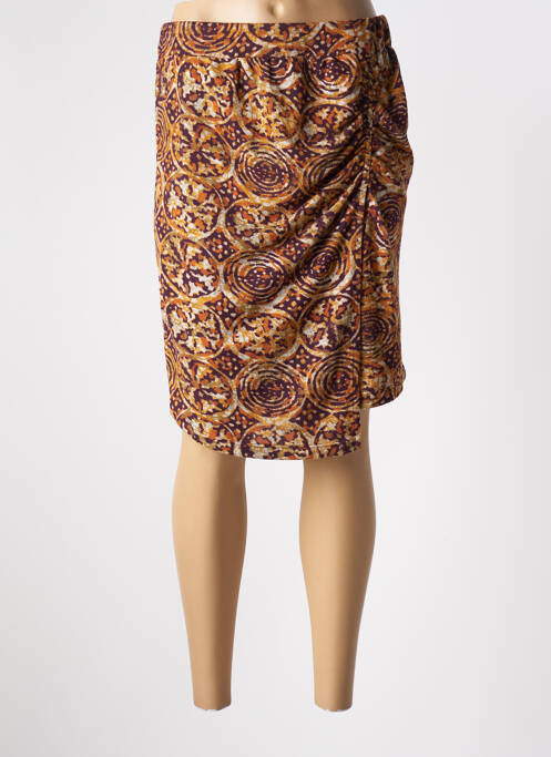 Jupe mi-longue stretch orange SURKANA femme
