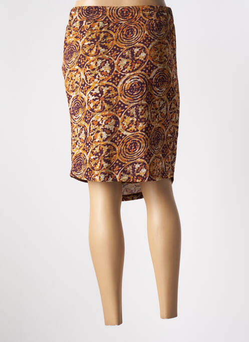 Jupe mi-longue stretch orange SURKANA femme