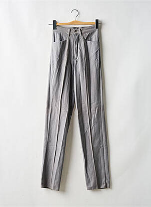 Pantalon slim poches taille haute gris C17 femme