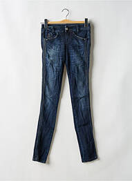 Jeans skinny effet usé délavé taille basse bleu KILLAH femme