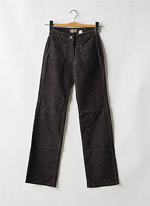 Pantalon flare stretch taille haute gris C17 femme