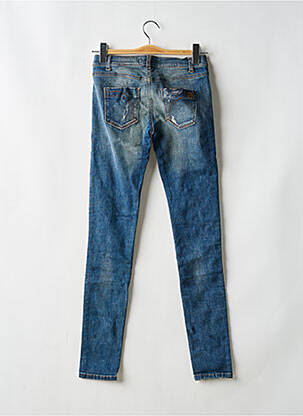 Jeans coupe slim effet usé délavé taille basse bleu KILLAH femme