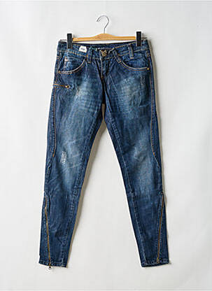 Jeans coupe slim effet usé délavé taille basse bleu MISS SIXTY femme
