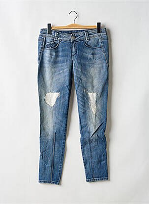 Jeans coupe slim effet usé délavé taille basse bleu KILLAH femme