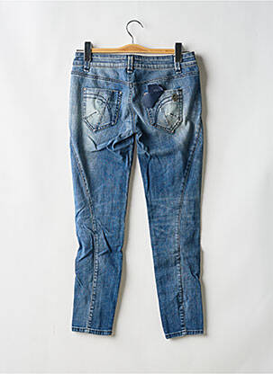 Jeans coupe slim effet usé délavé taille basse bleu KILLAH femme