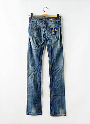 Jeans coupe droite effet usé délavé taille basse bleu KILLAH femme