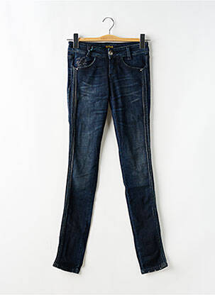 Jeans coupe slim stretch taille basse bleu fonce KILLAH femme