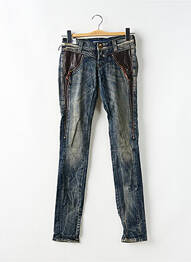 Jeans skinny effet usé délavé taille basse bleu MISS SIXTY femme