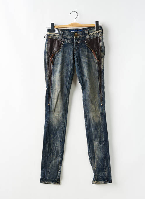 Jeans skinny effet usé délavé taille basse bleu MISS SIXTY femme