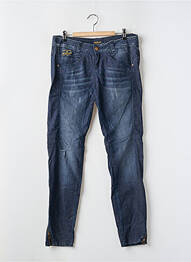 Jeans coupe slim effet usé délavé taille basse bleu KILLAH femme