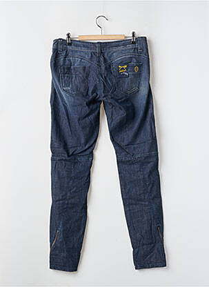 Jeans coupe slim effet usé délavé taille basse bleu KILLAH femme
