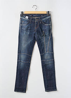 Jeans coupe slim effet usé délavé taille basse bleu MISS SIXTY femme