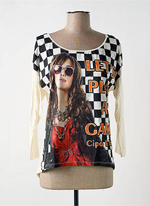 T-shirt manches longues manches longues beige CIPO & BAXX femme