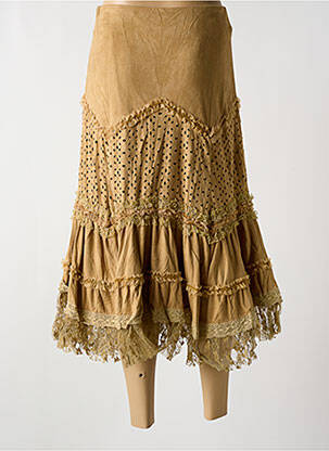 Jupe longue taille haute beige LOV'LY femme