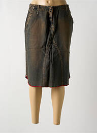 Jupe mi-longue coupe droite marron TEDDY SMITH femme