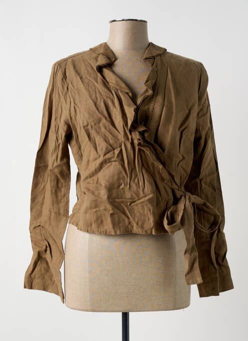 Gilet cache-cœur marron LE PHARE DE LA BALEINE pour femme