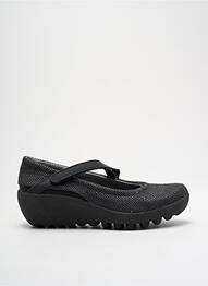 Ballerines fermeture scratch talon de 4 à 6cm noir TSUBO femme