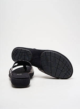 Tongs impression talon plat jusqu'à 3cm noir TSUBO femme