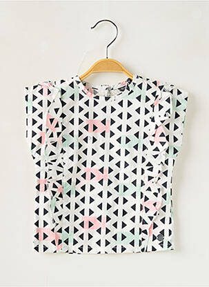 Blouse imprimé fantaisie manches courtes blanc BABYFACE fille
