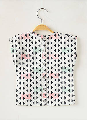 Blouse imprimé fantaisie manches courtes blanc BABYFACE fille