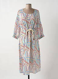 Robe mi-longue manches 3/4 manches 3/4 blanc LILI SIDONIO femme