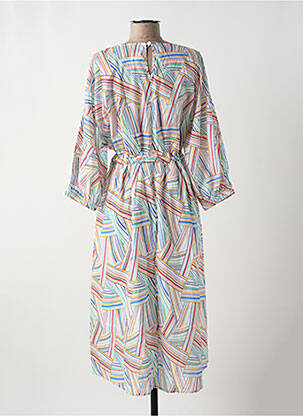 Robe mi-longue manches 3/4 manches 3/4 blanc LILI SIDONIO femme
