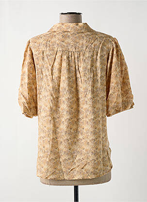 Blouse imprimé fantaisie manches courtes beige YAYA femme