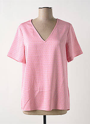 Blouse manches courtes manches courtes rose YAYA femme