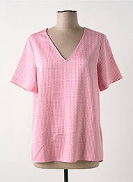 Blouse imprimé fantaisie manches courtes rose YAYA femme