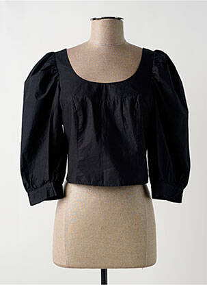 Blouse col rond manches 3/4 noir TRENDYOL femme