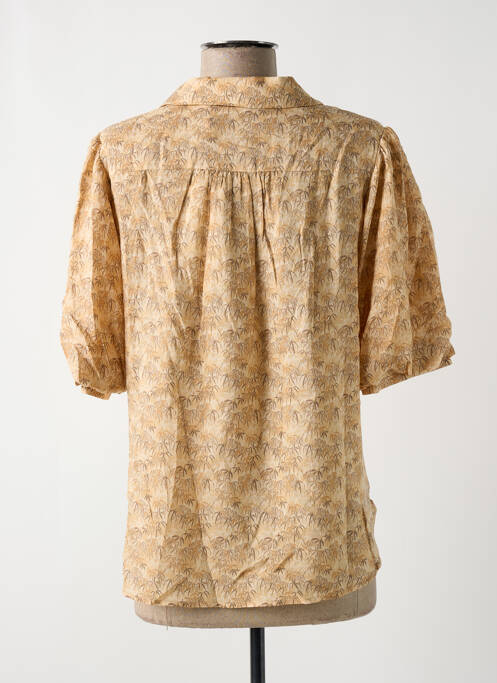 Blouse manches courtes manches courtes beige YAYA femme