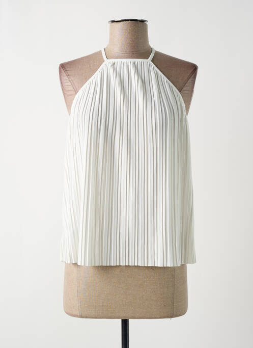 Top col carré fines bretelles blanc MANGO femme