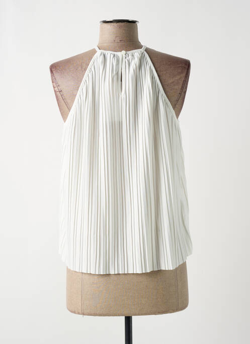 Top col carré fines bretelles blanc MANGO femme