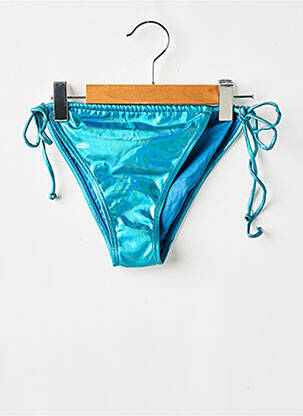 Bas de maillot de bain tissage satiné bikini bleu MOLLY BRACKEN femme
