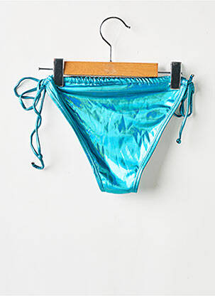 Bas de maillot de bain tissage satiné bikini bleu MOLLY BRACKEN femme