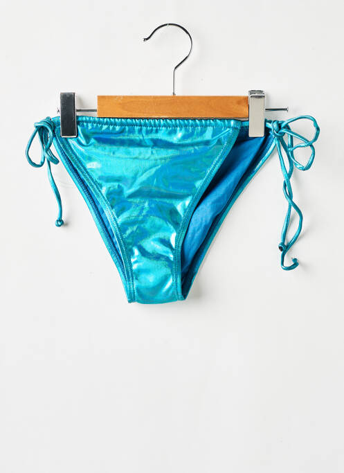 Bas de maillot de bain tissage satiné bikini bleu MOLLY BRACKEN femme