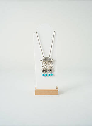 Collier ornement breloque / pampille bleu SATINE femme