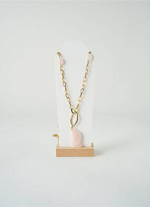 Sautoir ornement elément bois rose SATINE femme