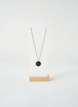Collier ornement oxyde de zirconium noir SATINE femme