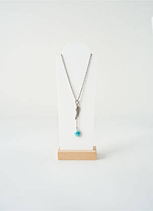 Collier matériaux métal bleu SATINE femme
