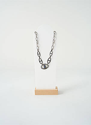 Collier ornement oxyde de zirconium bleu VISSON femme