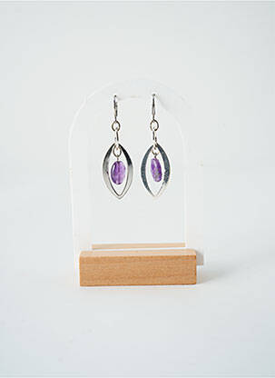Boucles d’oreilles fermeture fermoir clips violet SATINE femme