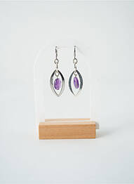 Boucles d’oreilles fermeture fermoir clips violet SATINE femme