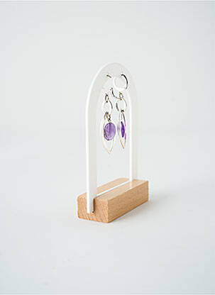 Boucles d’oreilles fermeture fermoir clips violet SATINE femme