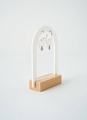 Boucles d’oreilles fermeture fermoir clips violet SATINE femme