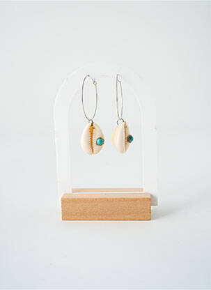 Boucles d’oreilles ornement breloque / pampille bleu SATINE femme