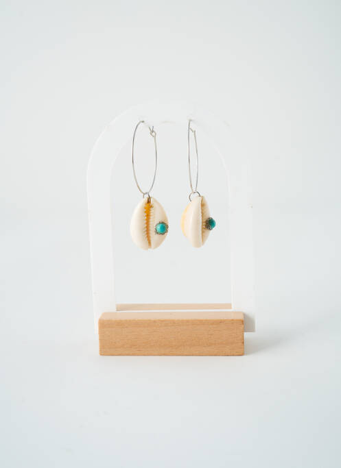 Boucles d’oreilles ornement breloque / pampille bleu SATINE femme