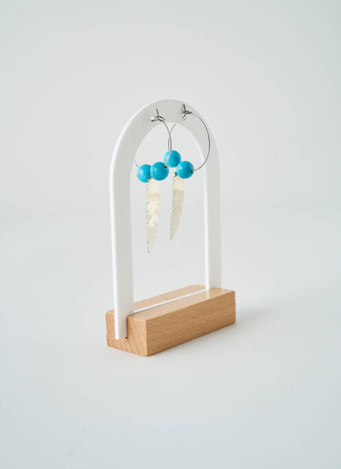 Boucles d’oreilles ornement breloque / pampille bleu SATINE femme